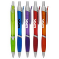 Frosty "Elect" Attractive Colored Ballpoint Click Pen with Matching Rubber Grip